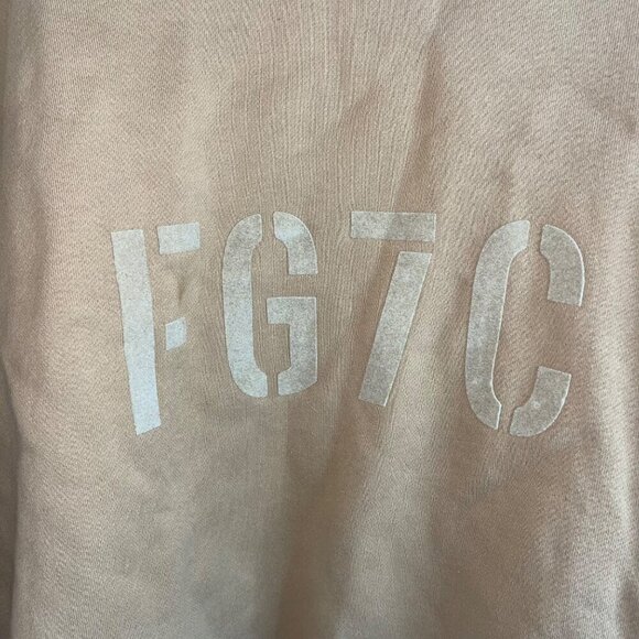 Fear of God Mens Hoodie Size XL Tan Fleece Pockets Pullover Pure Cotton USA - Picture 3 of 10